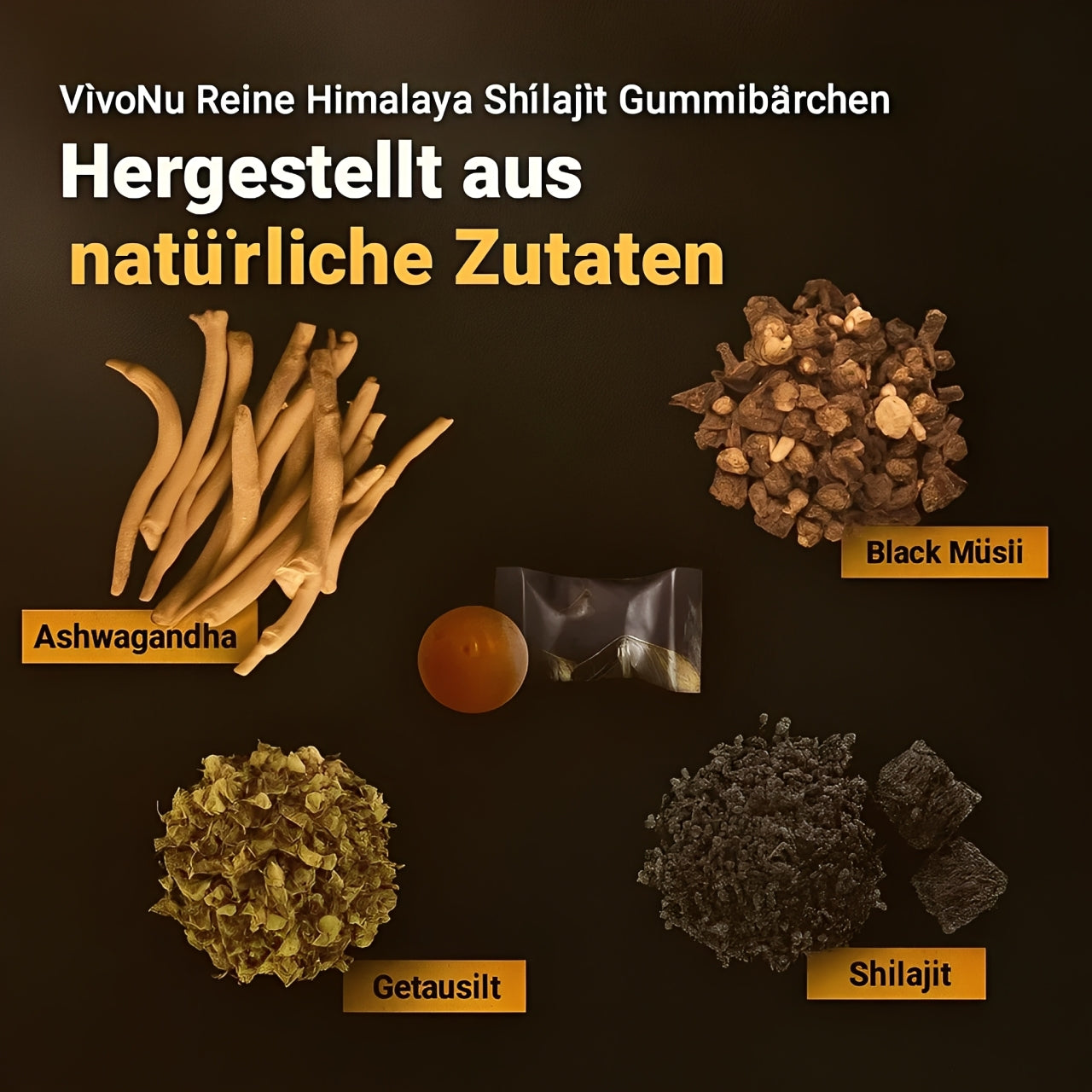 Goldene Himalaya Shilajit Gummis