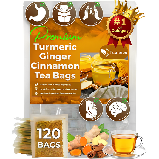 Turmeric, Ginger, Cinnamon Tea, Tea Bags, 100% Natural