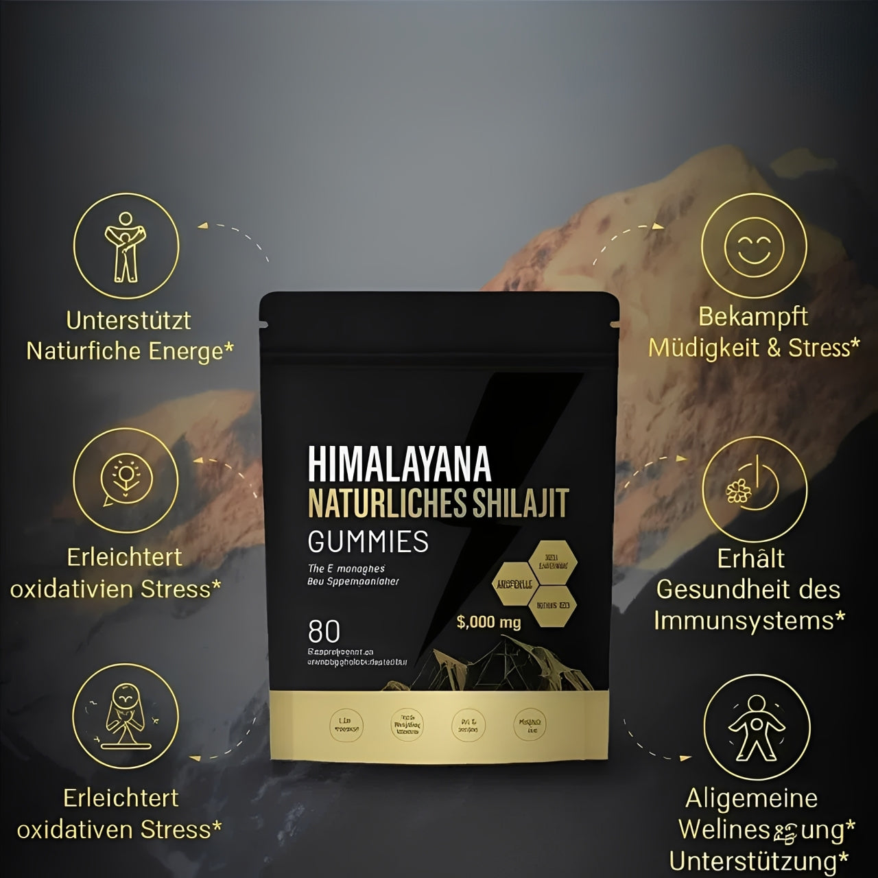 Goldene Himalaya Shilajit Gummis